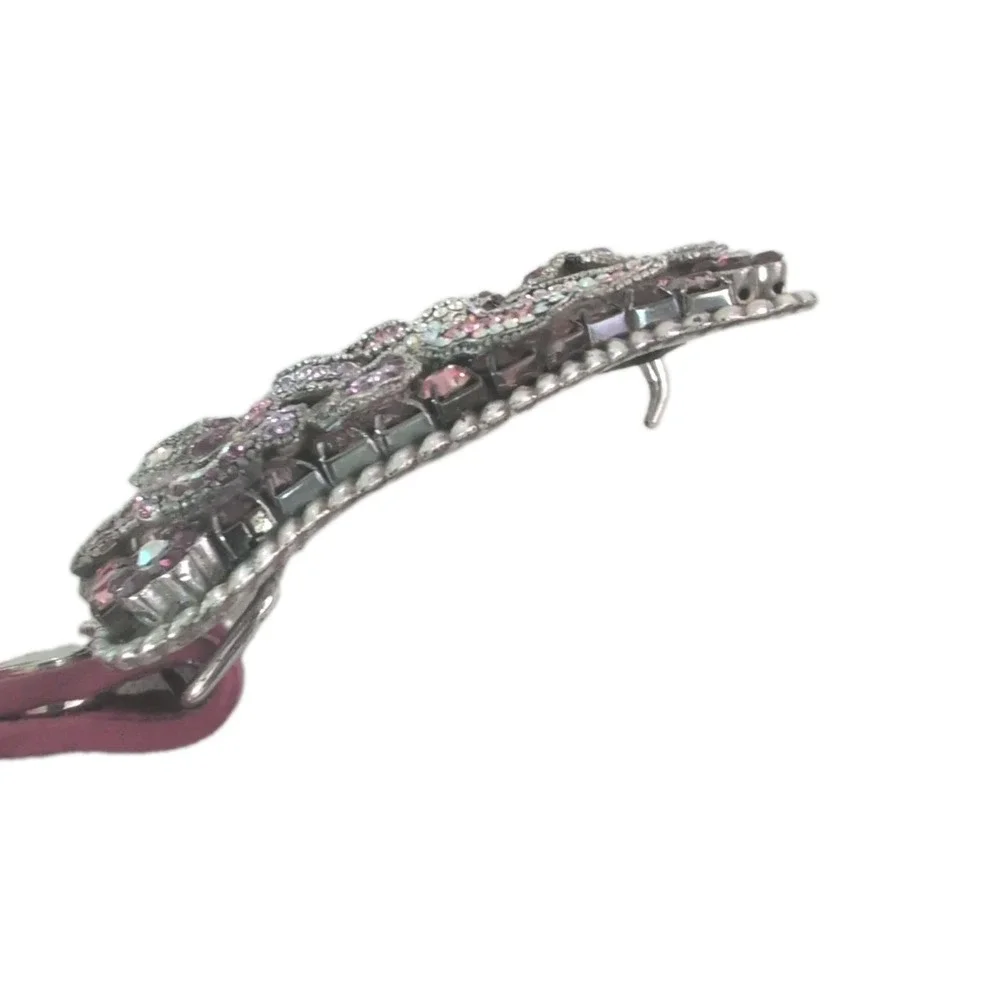 PARW Buckles Yoakum Texas Rhinestone Glam Flower Pink & Purple Belt Buckle
